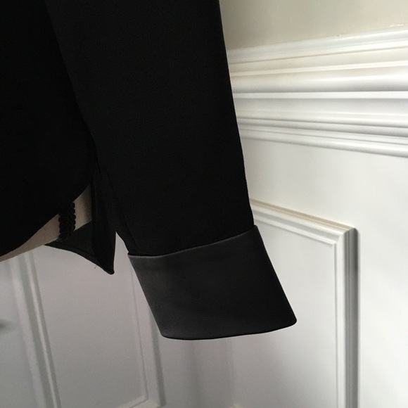 ZARA Long Sleeve Top with Leather Detail - Size XS - Picture 5 of 7